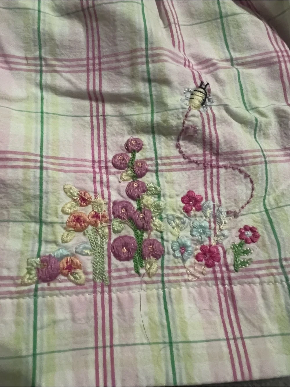 GAP Pink and Light Green Plaid Dress with Matching Diaper Cover